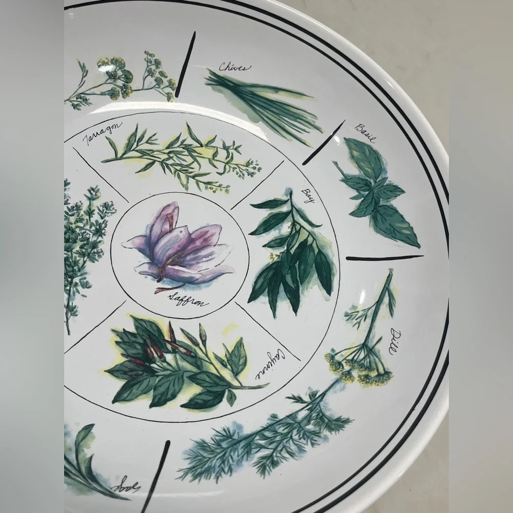 Vintage Williams Sonoma Botanical Herb Large Pasta/Salad Bowl